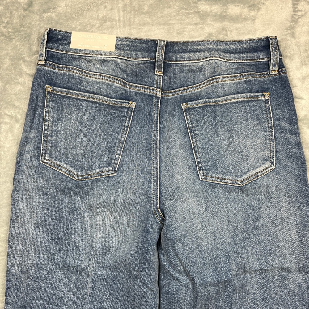 Chico's High Rise Straight Leg Crop Jeans Women Blue Stretch Denim 10R NWT - Picture 7 of 13